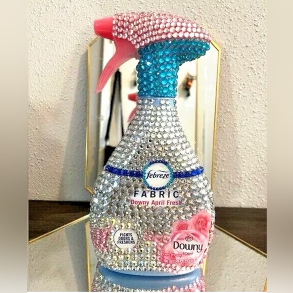 Febreze Other - Febreze 700ml Downy April Fresh bottle CUSTOM 💎BLING 💎 BEDAZZLED BOTTLE!!!!!!!